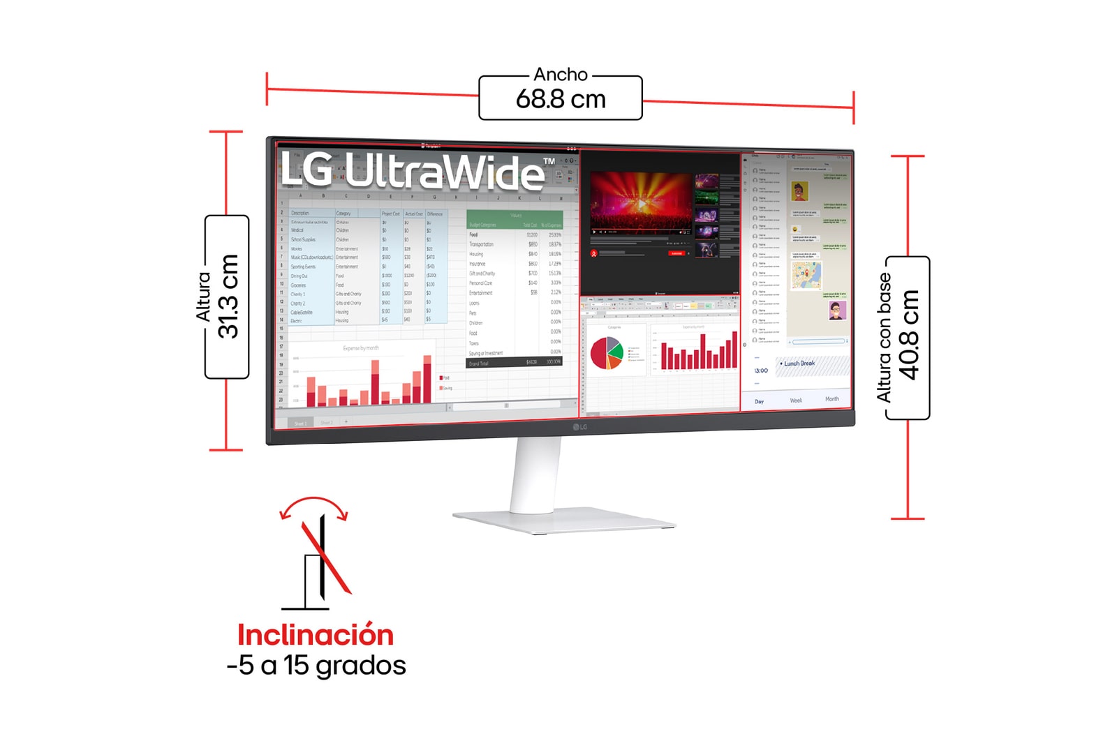 dimensiones Monitor LG UltraWide 29 pulgadas